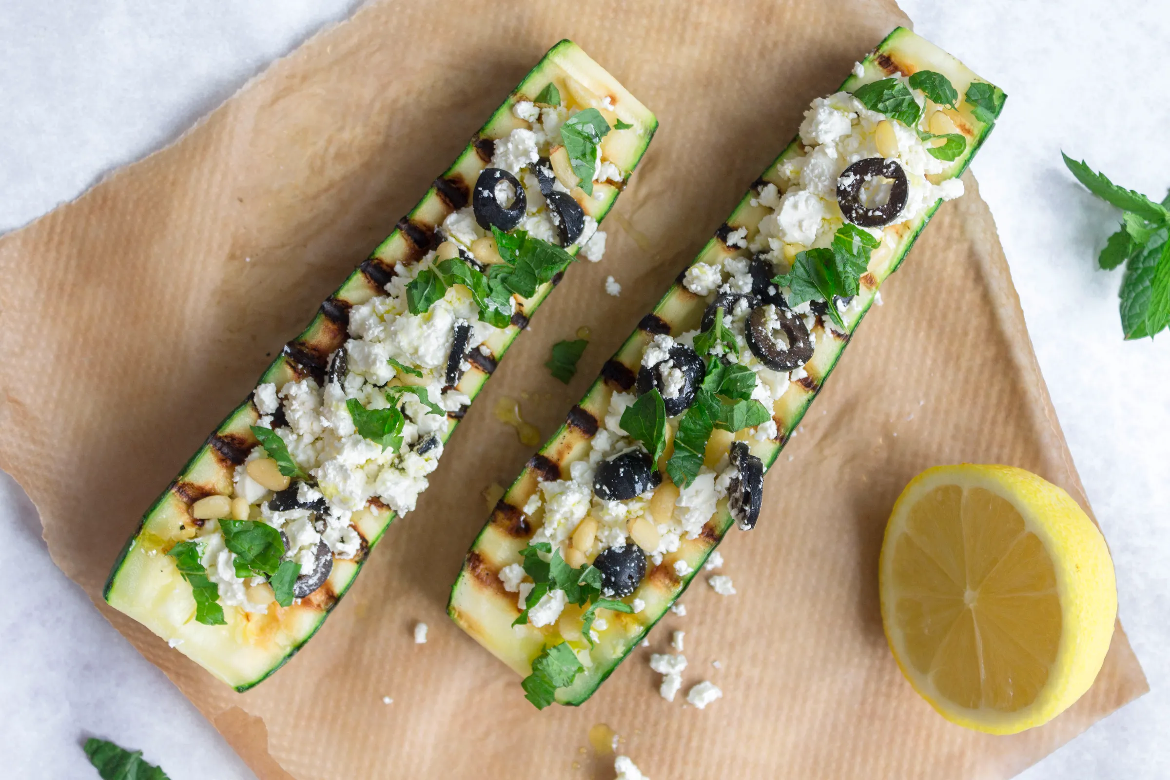 Zucchini with Feta and Olives