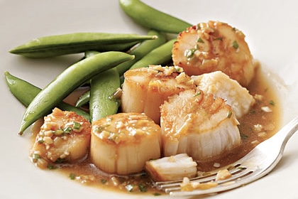 Pan-Roasted Scallops with Sesame Sauce