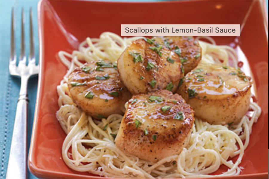 Scallops with Lemon-Basil Sauce