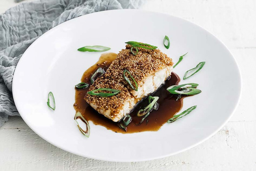 Halibut with Honey-Soy Glaze