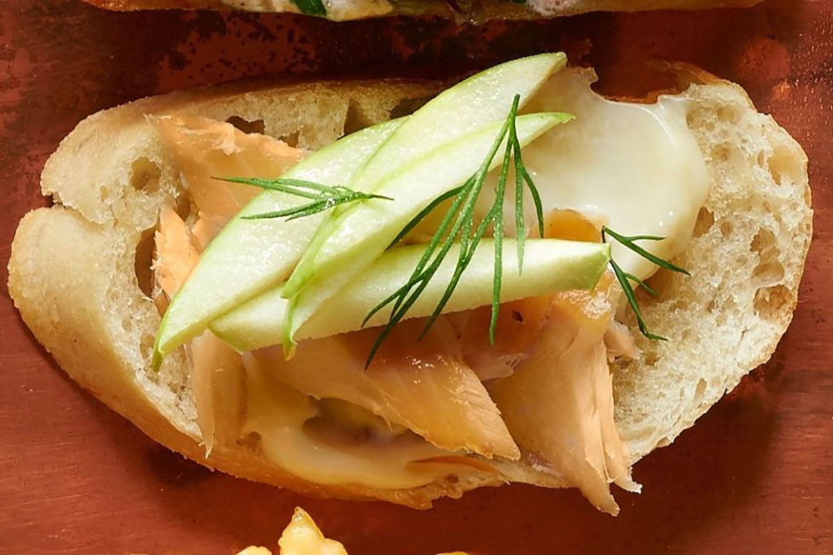 Smoked Trout and Apple Crostini